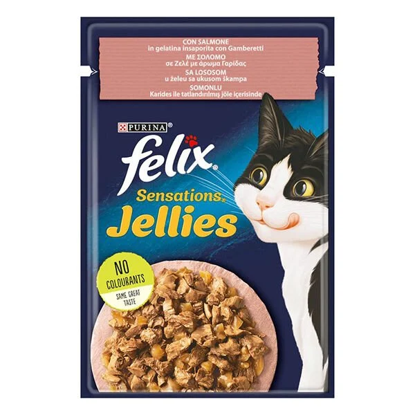 Felix Karides ve Somonlu (Jöleli) Yetişkin Kedi Maması 85 Gr